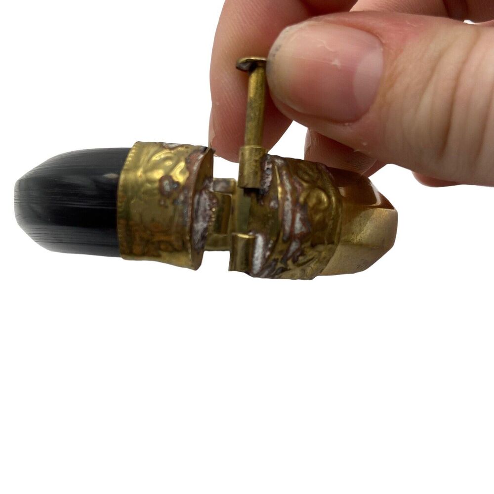 Brass Horn Clamper Bracelet Bangle Carol For Eva Graham Vintage Uncleaned Women View 2